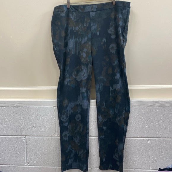 Soft Surroundings NWT women’s plus size 1X print straight leg ankle pants - Picture 1 of 6